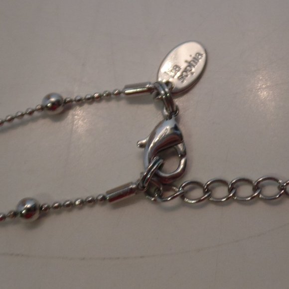 Lia Sophia Pendant & 18" Beaded Necklace Silvertone & Abalone Type Flower - Picture 10 of 12